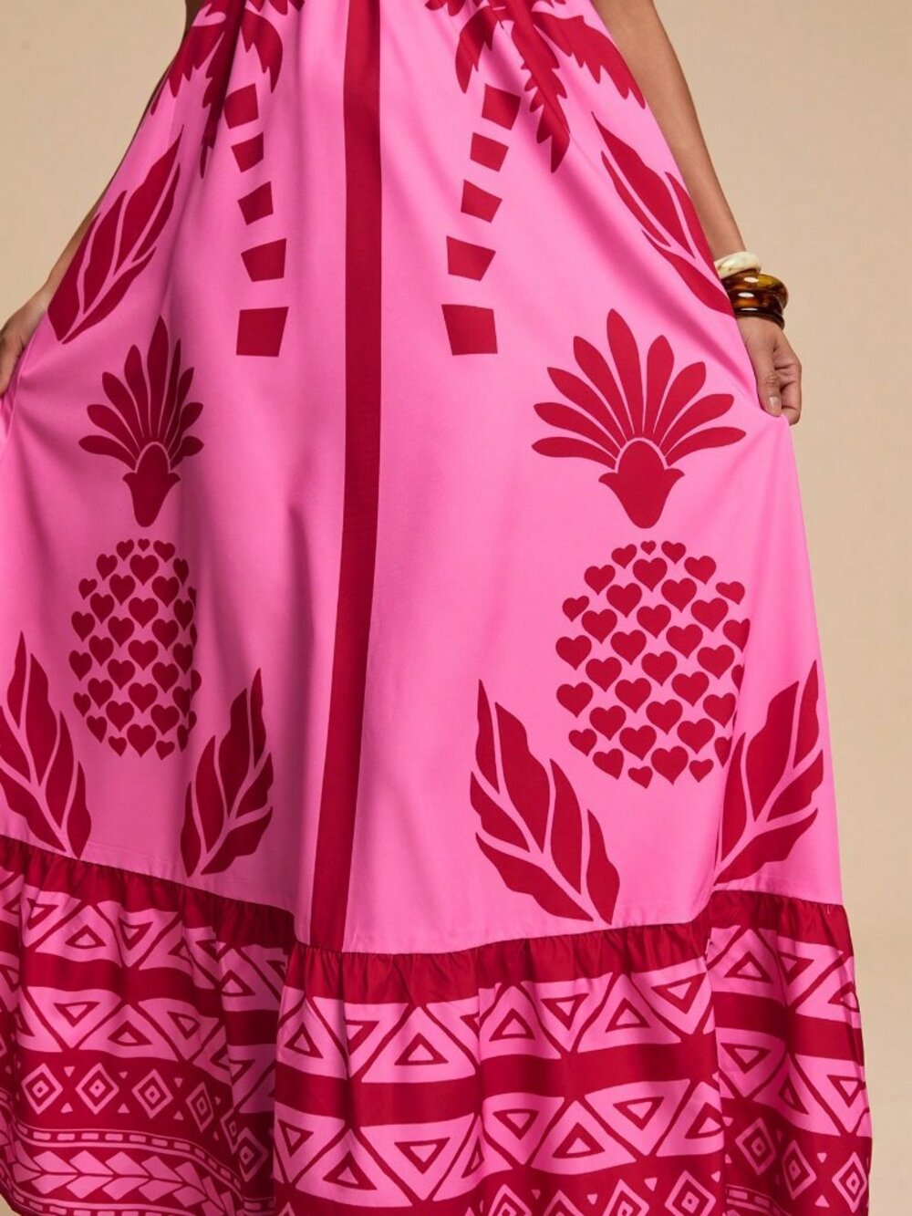 Pink Boho Women's Woven Slip Tank Dress - Picture 7 of 7